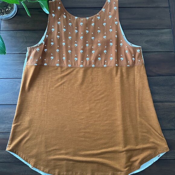 Anthropologie Dolan Palm Tree Design Tank Top Medium EUC - Picture 3 of 15
